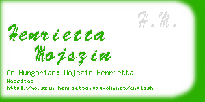 henrietta mojszin business card